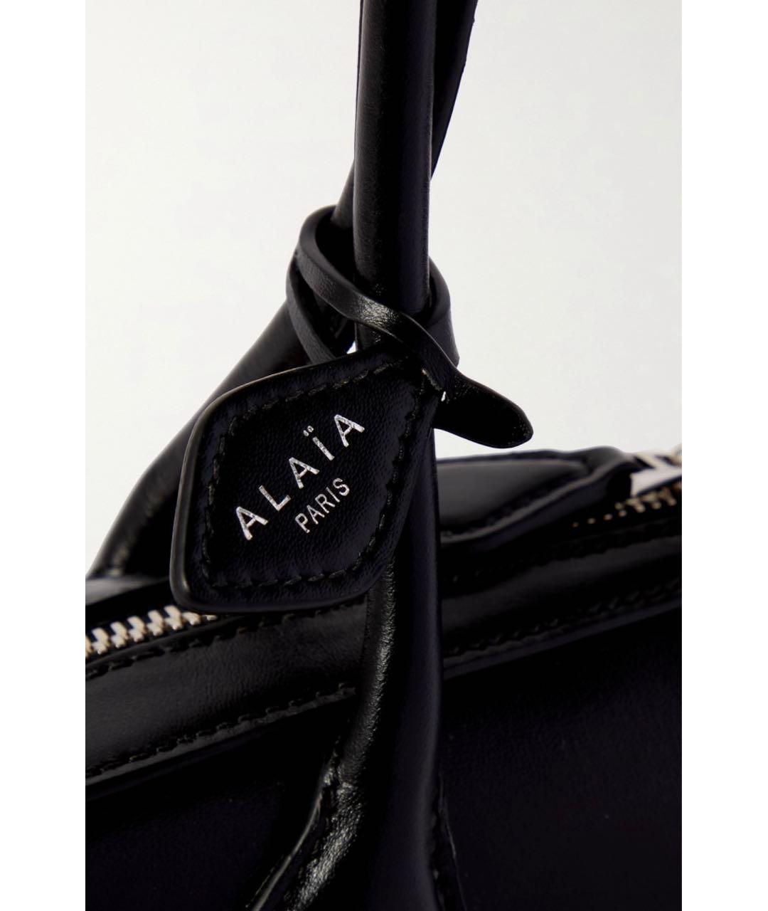 ALAIA Черная кожаная сумка с короткими ручками, фото 4