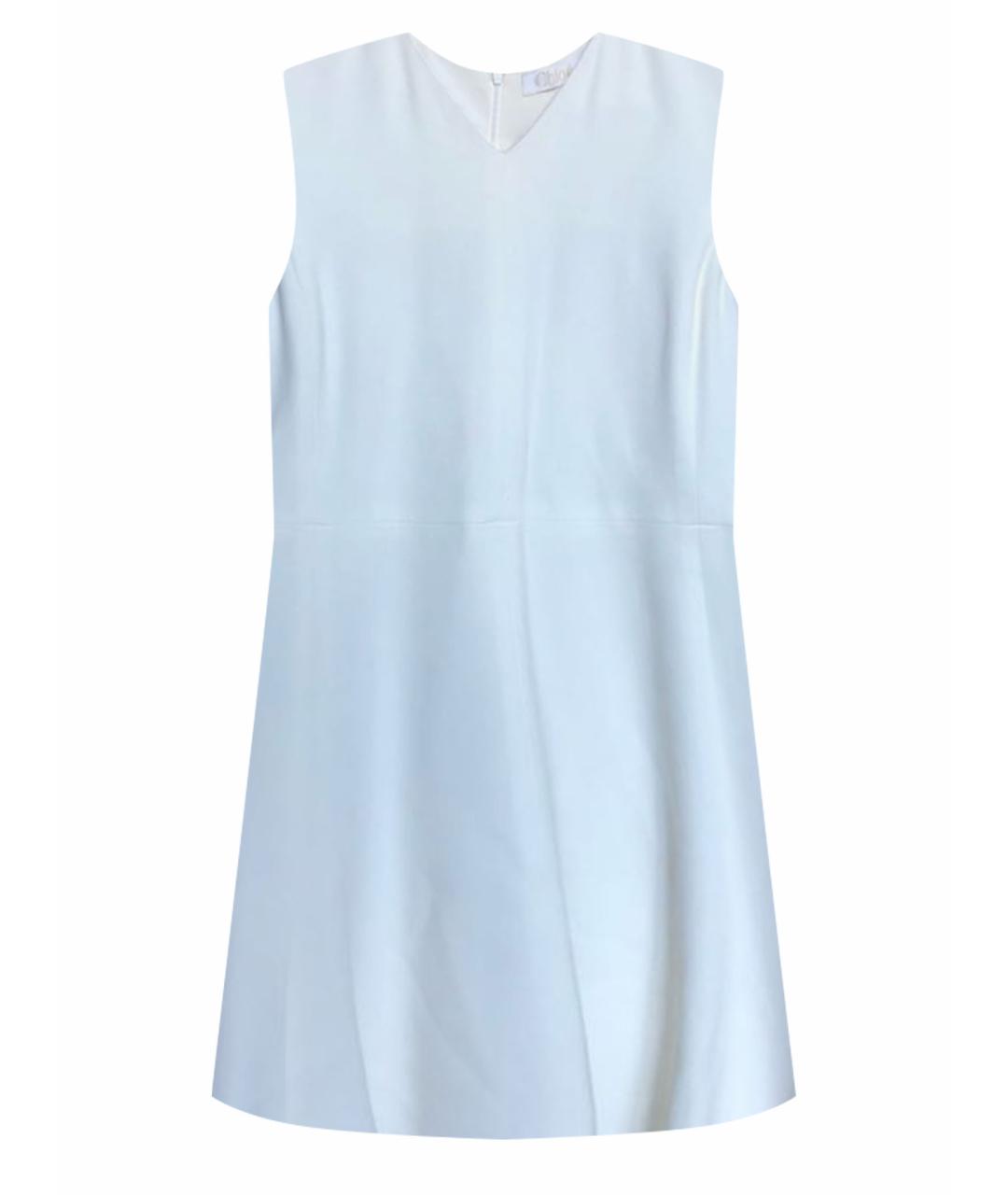 CHLOE Белое шелковое коктейльное платье, фото 1