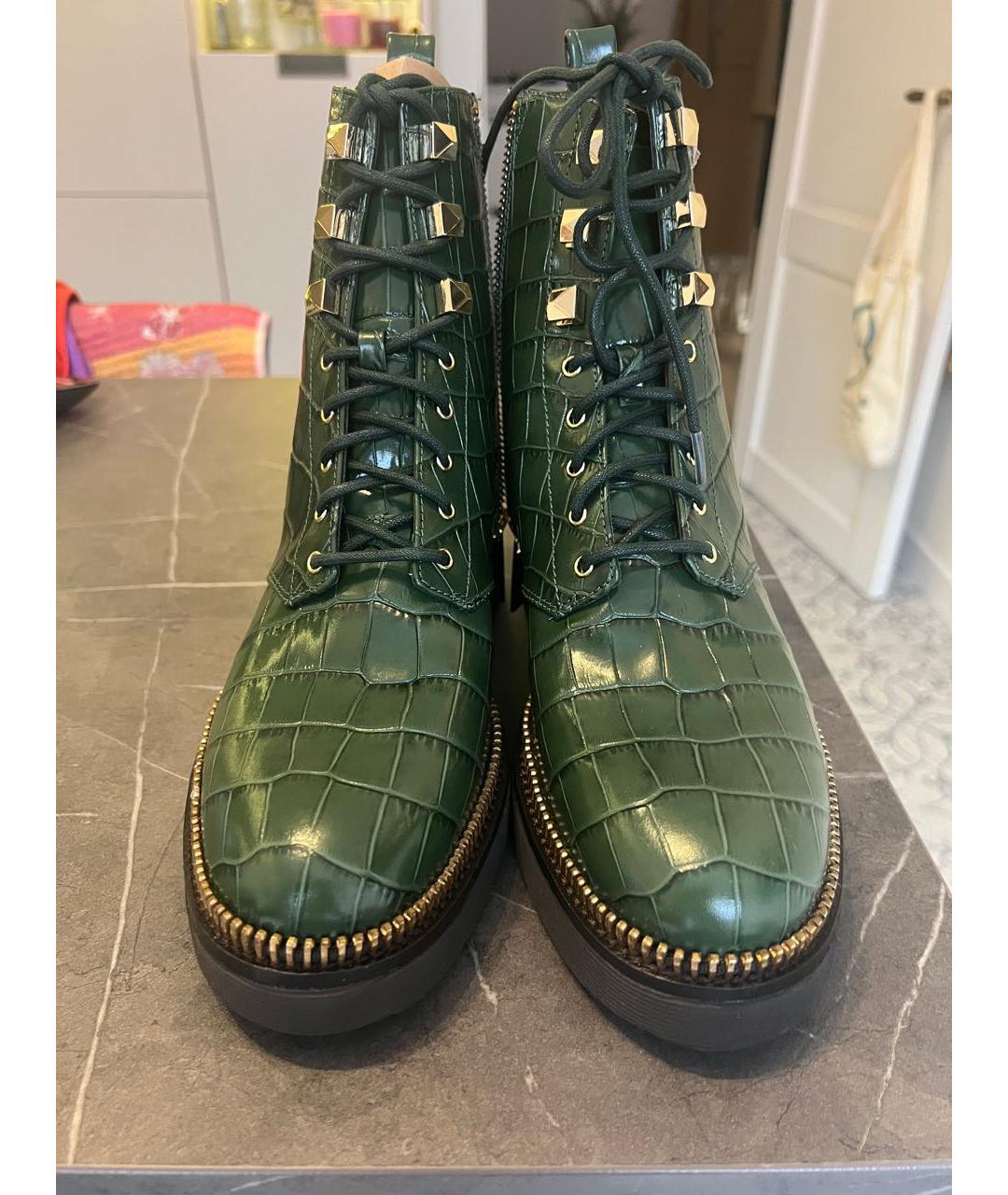 MICHAEL KORS Зеленые кожаные ботинки, фото 3