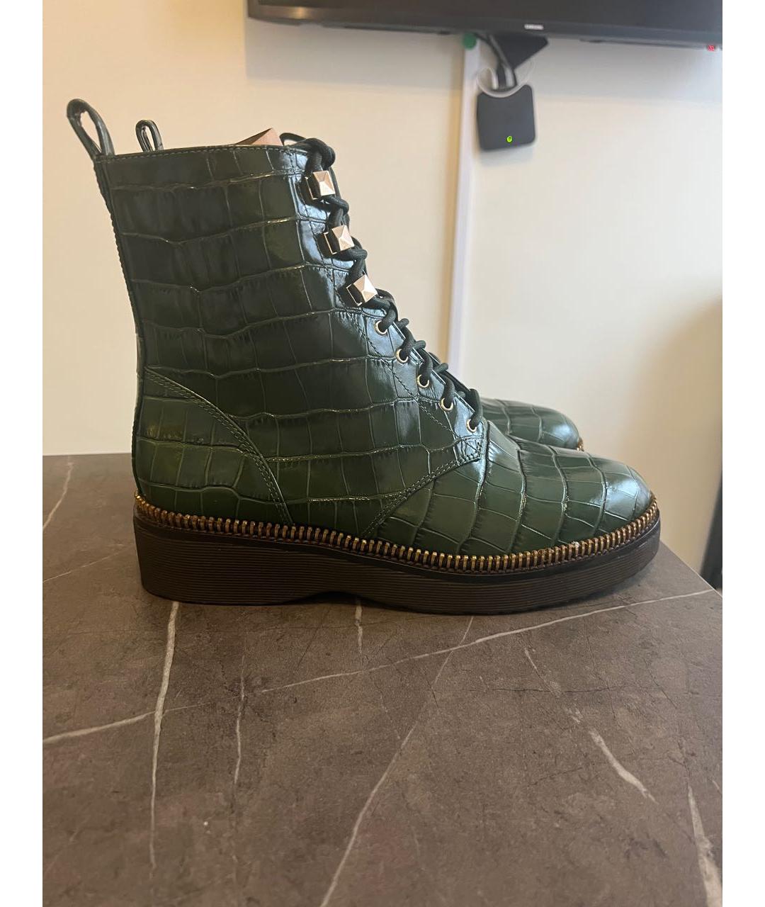 MICHAEL KORS Зеленые кожаные ботинки, фото 2