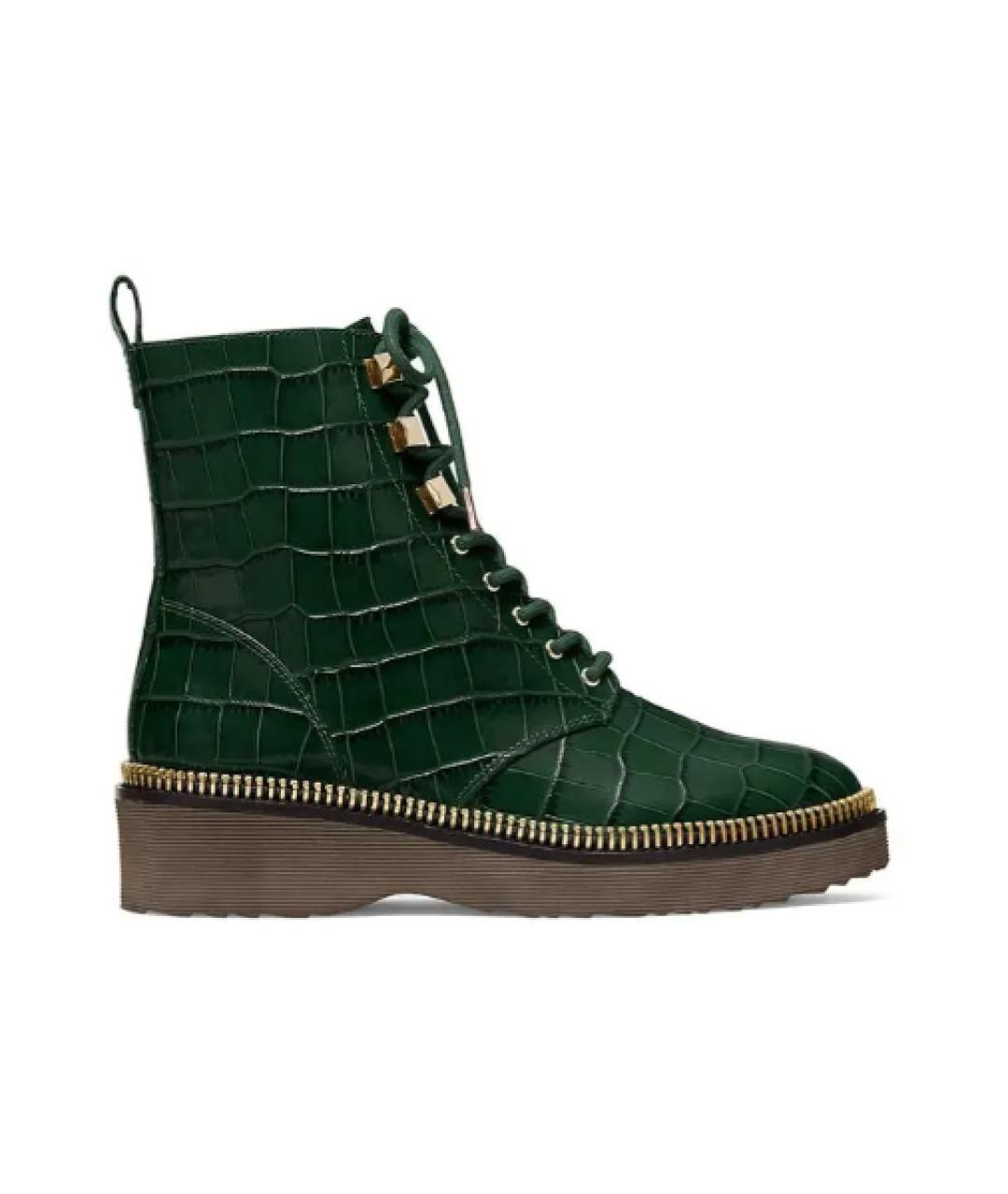 MICHAEL KORS Зеленые кожаные ботинки, фото 1