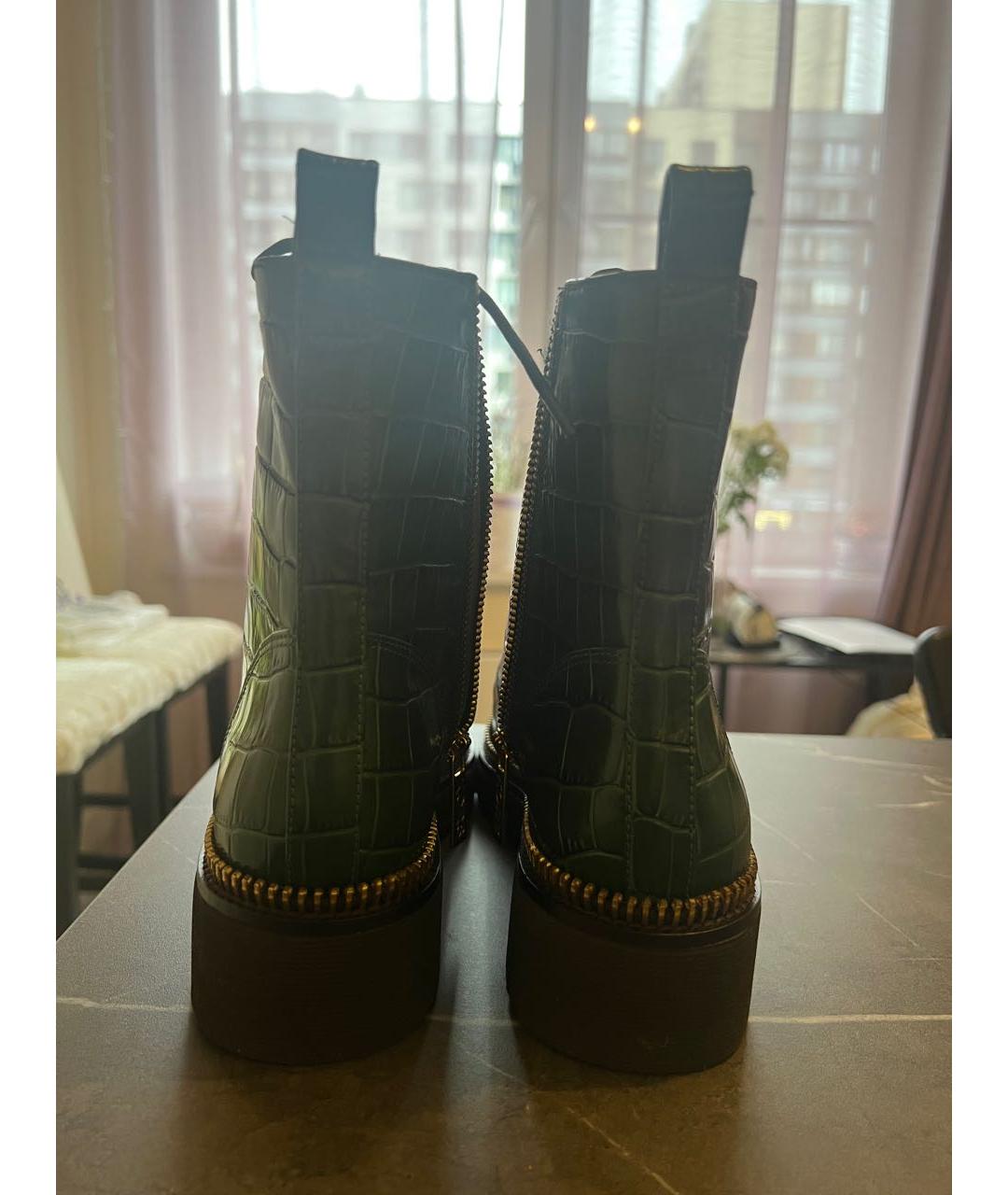 MICHAEL KORS Зеленые кожаные ботинки, фото 5