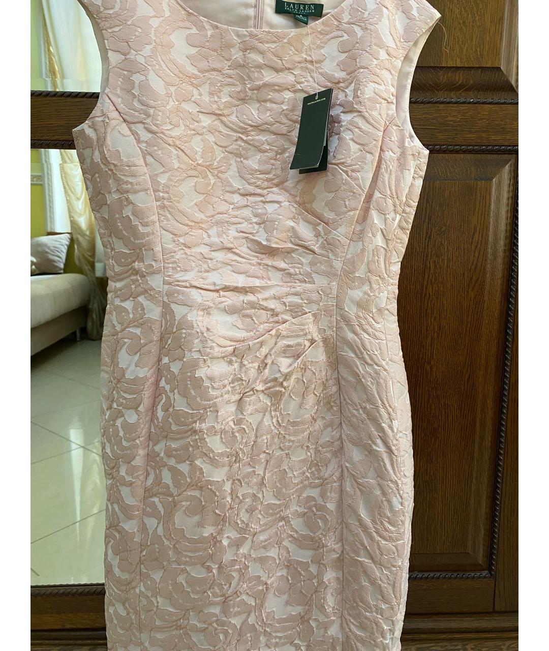 RALPH LAUREN Розовое полиэстеровое коктейльное платье, фото 2
