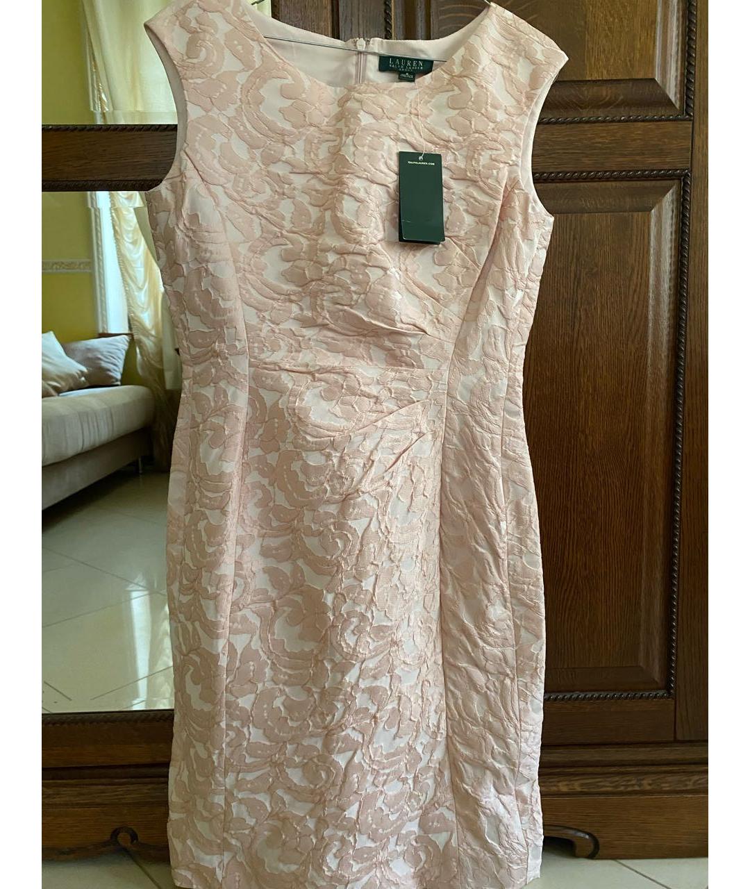 RALPH LAUREN Розовое полиэстеровое коктейльное платье, фото 6