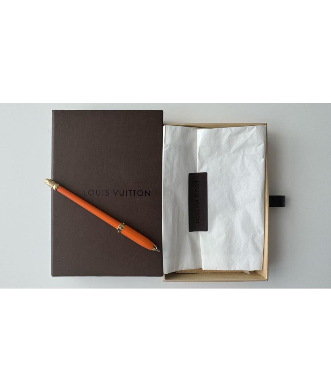 LOUIS VUITTON PRE-OWNED Оранжевая металлическая шариковая ручка, фото 4