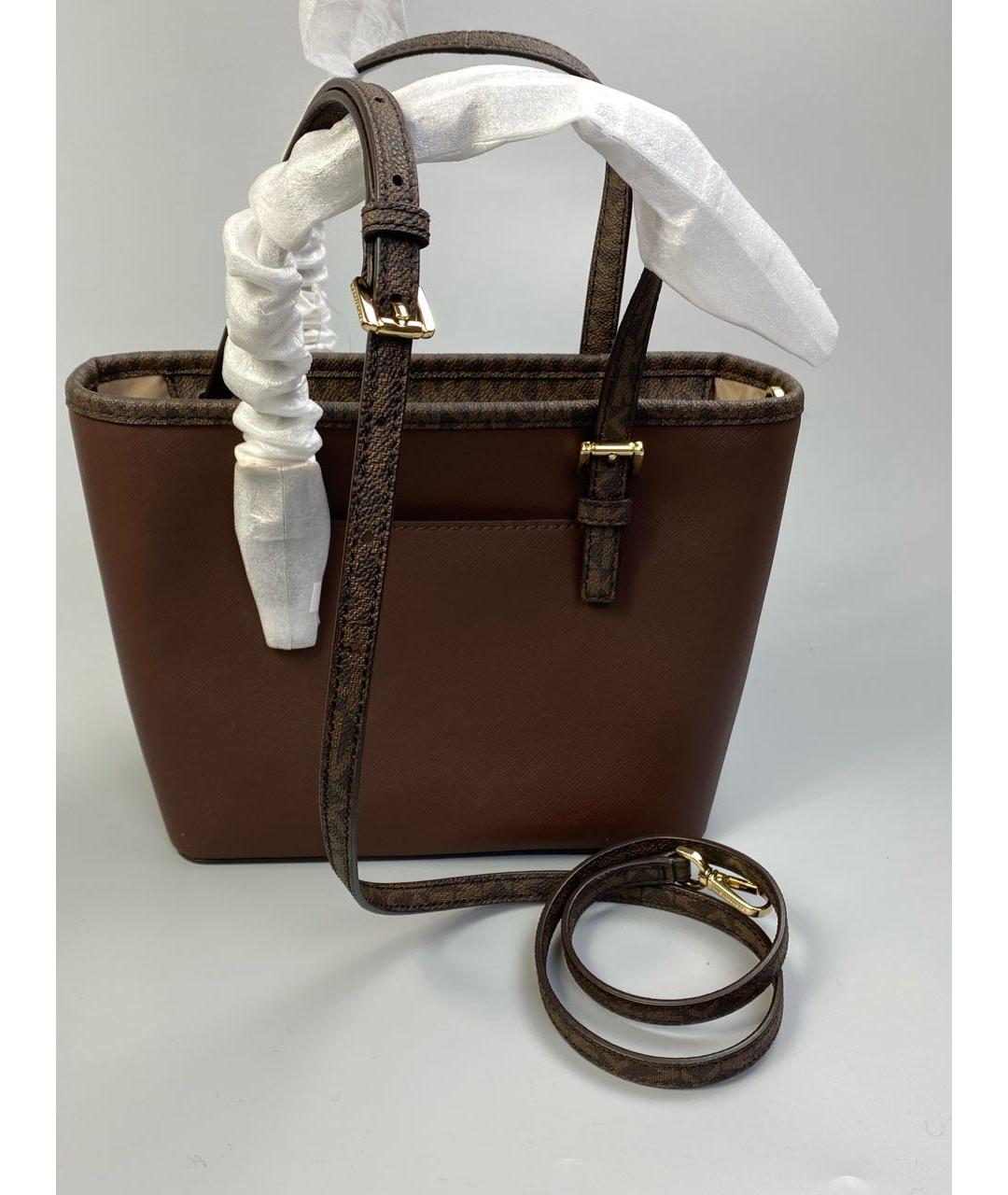 MICHAEL KORS Коричневая кожаная сумка с короткими ручками, фото 3