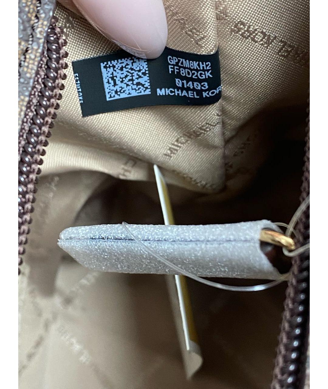 MICHAEL KORS Коричневая кожаная сумка с короткими ручками, фото 6