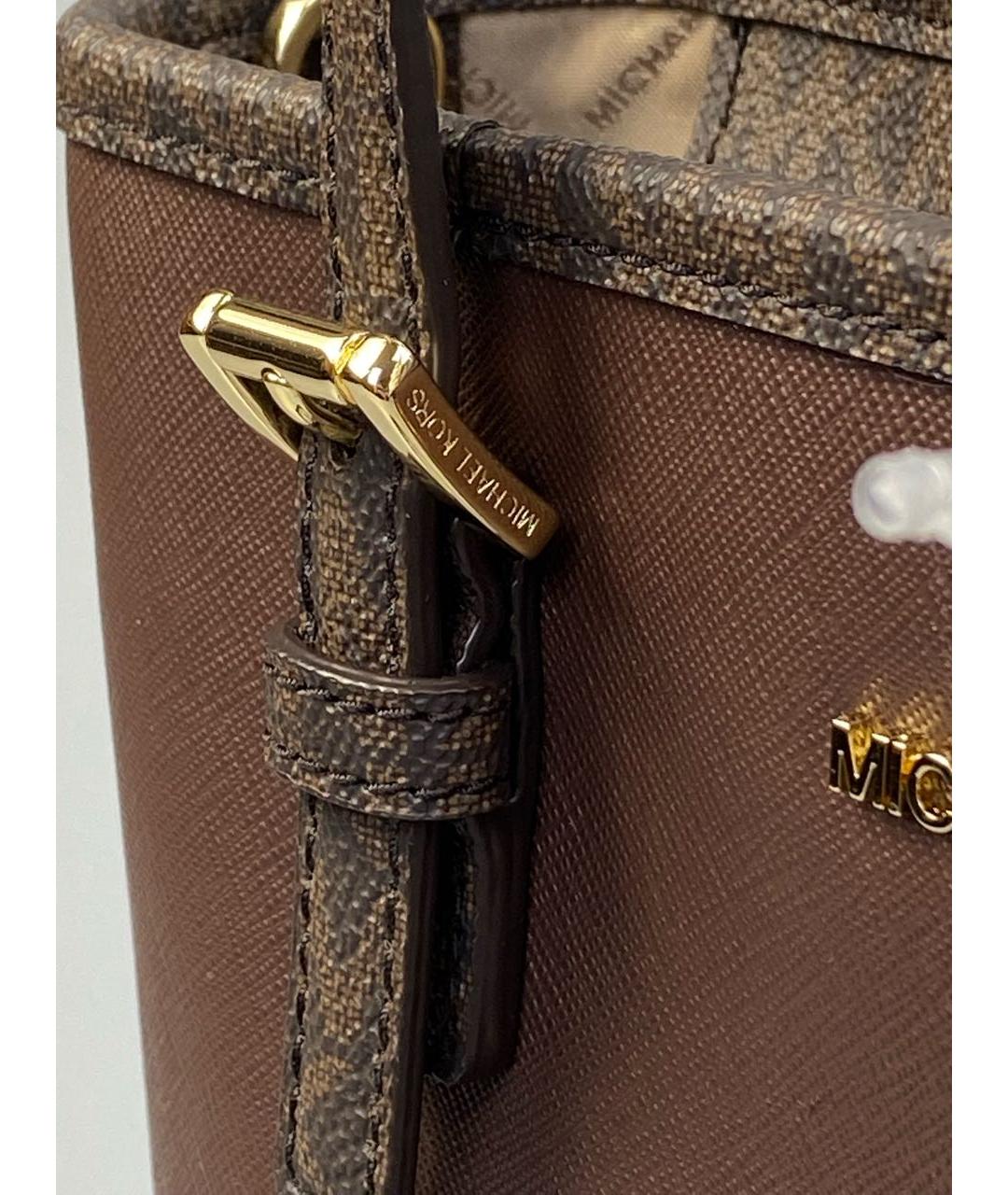 MICHAEL KORS Коричневая кожаная сумка с короткими ручками, фото 8