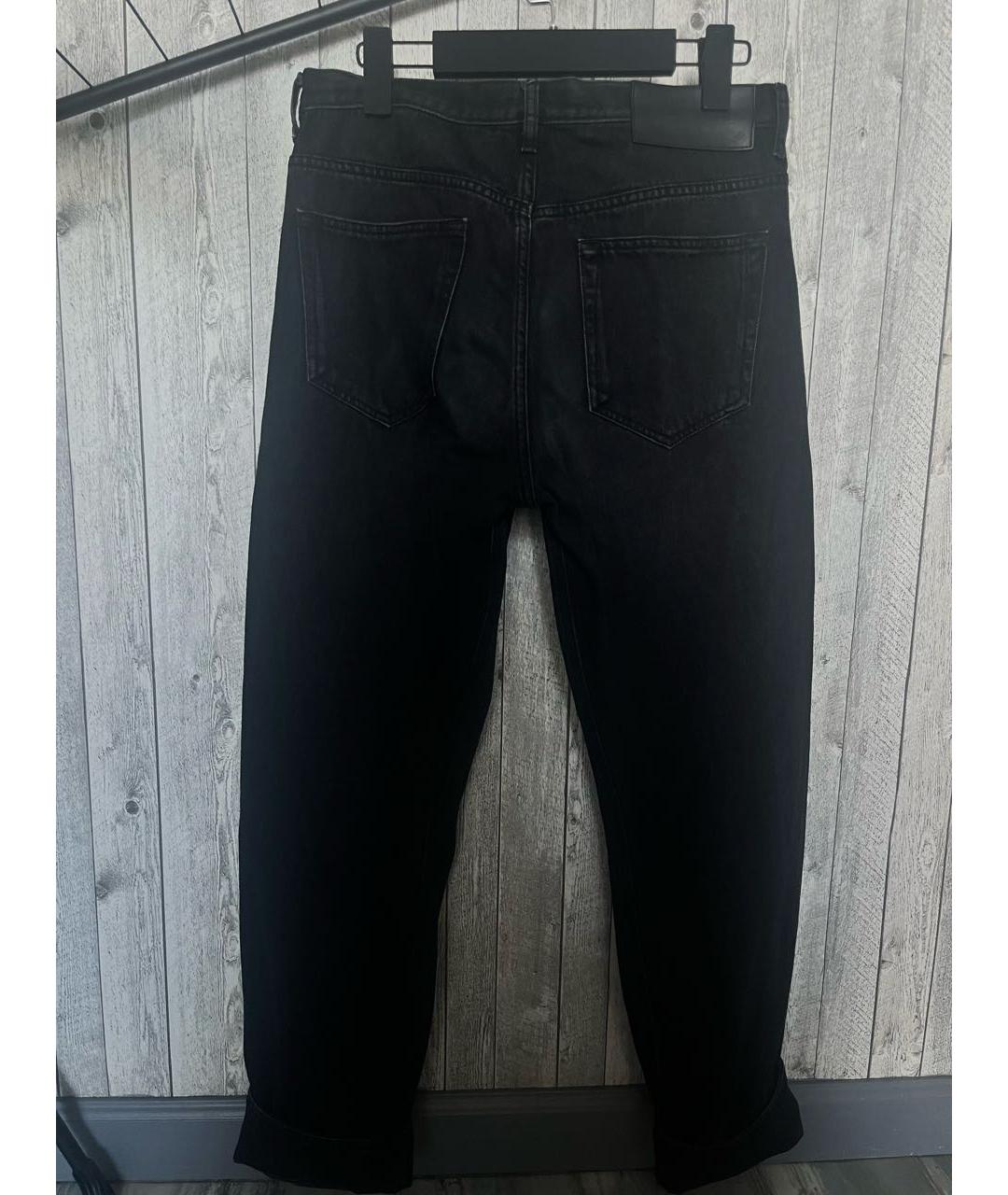 TRUSSARDI Черные хлопковые прямые джинсы, фото 2