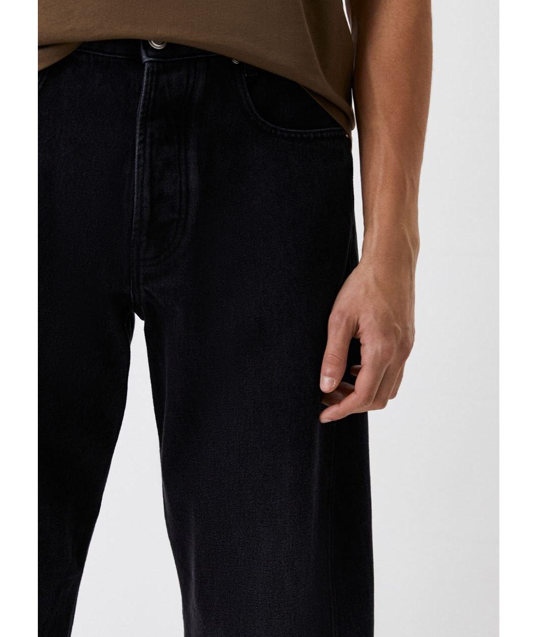 TRUSSARDI Черные хлопковые прямые джинсы, фото 5