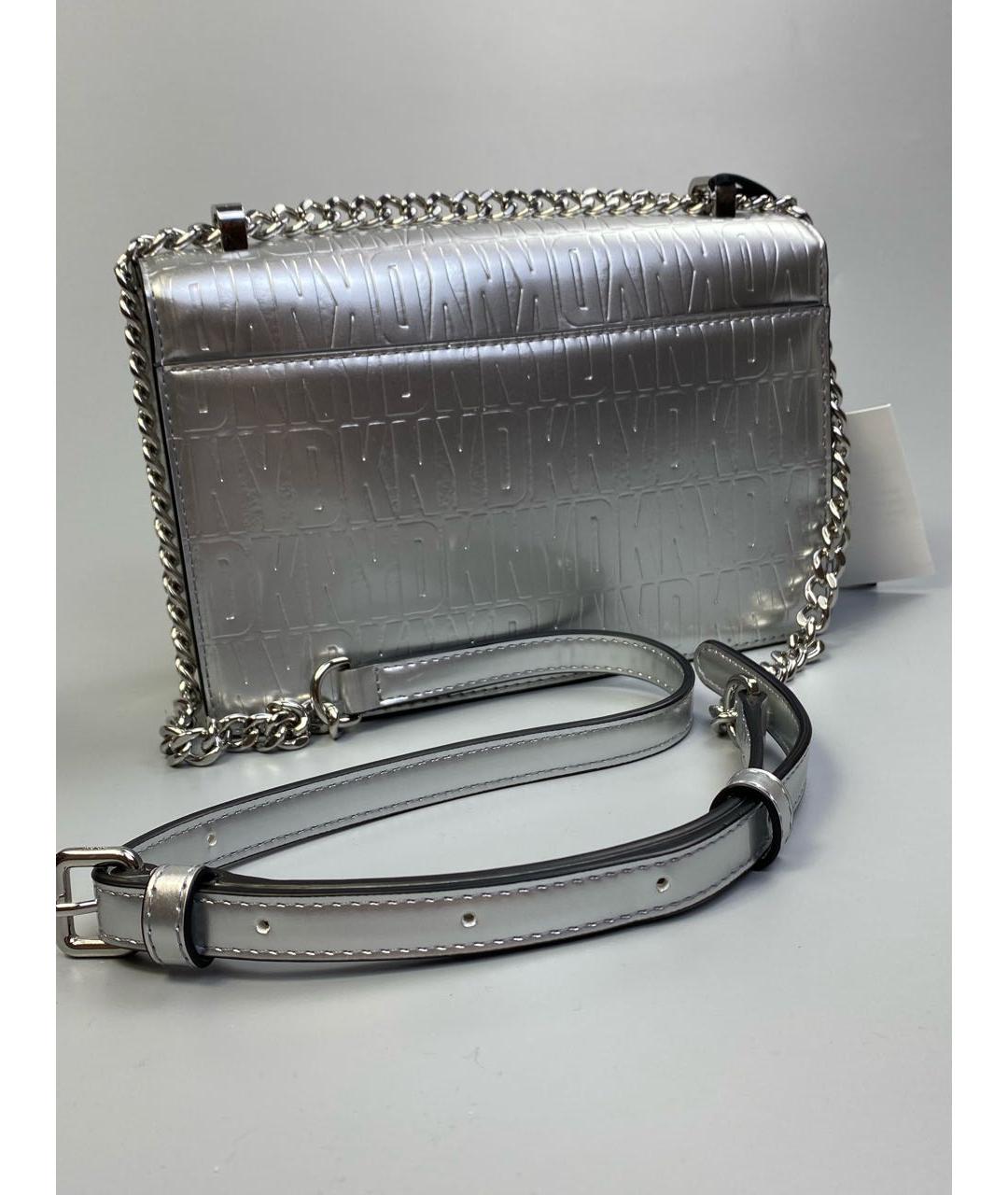 DKNY Серебряная сумка через плечо из искусственной кожи, фото 4
