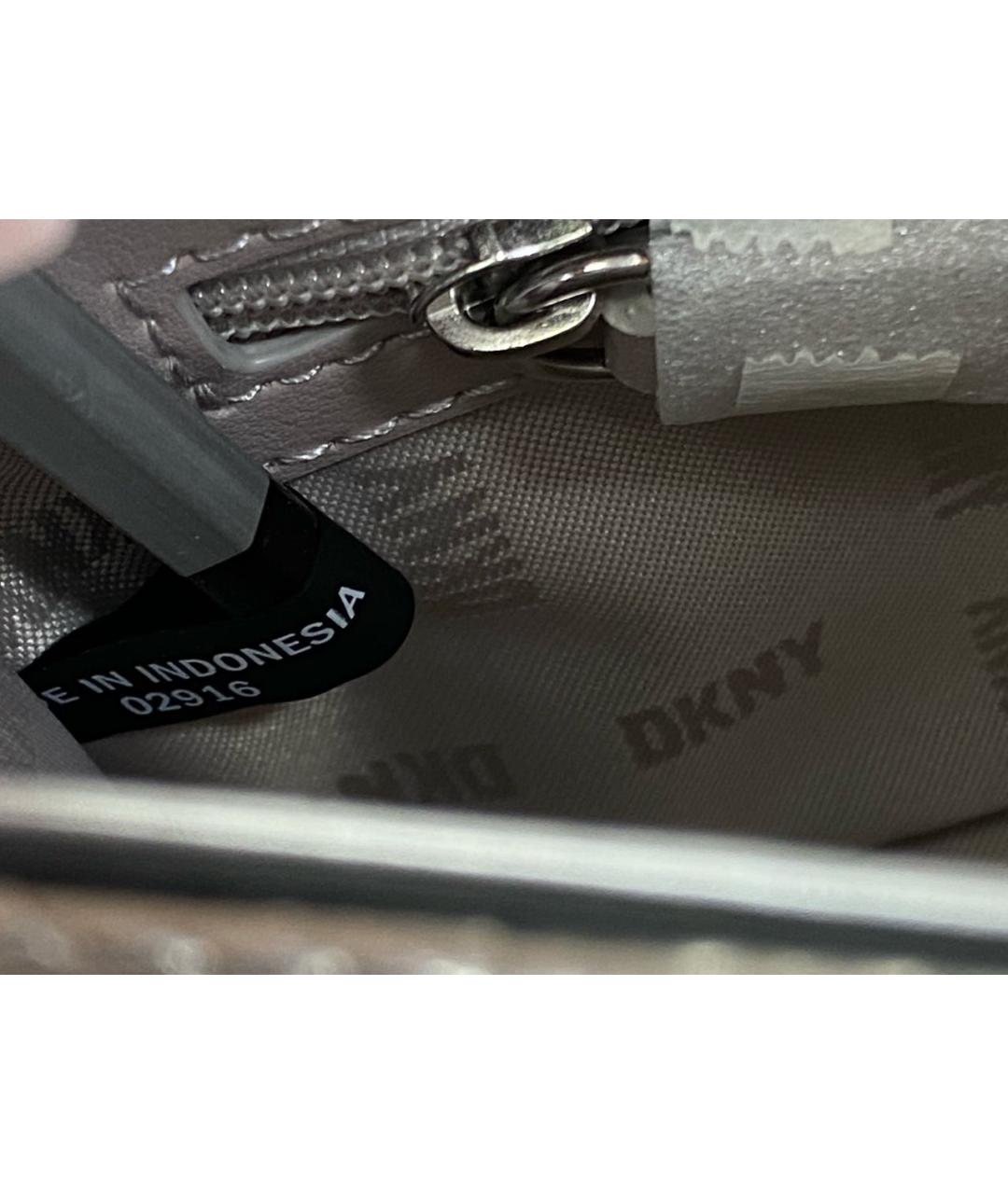 DKNY Серебряная сумка через плечо из искусственной кожи, фото 6