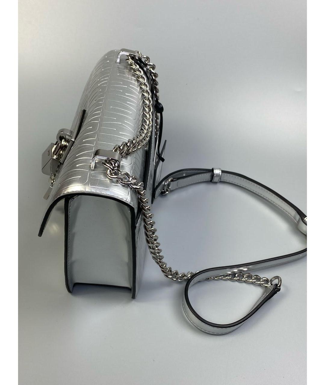 DKNY Серебряная сумка через плечо из искусственной кожи, фото 8