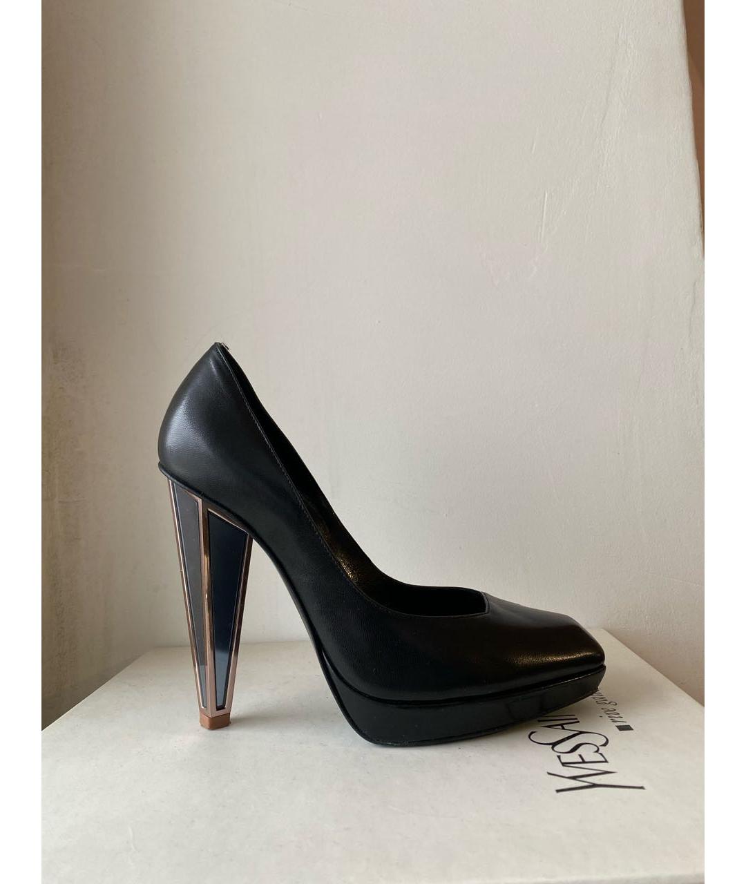 SAINT LAURENT Черные кожаные туфли, фото 7