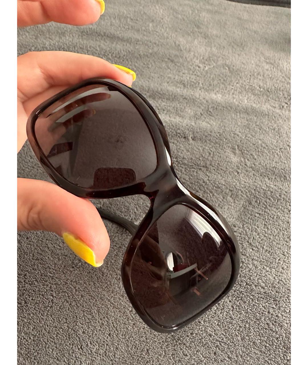 DOLCE&GABBANA Коричневые пластиковые солнцезащитные очки, фото 4