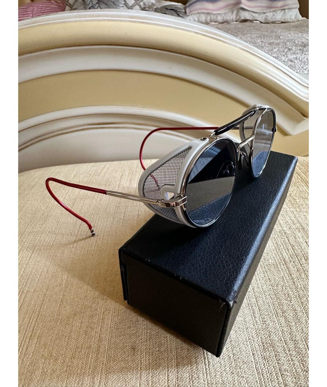 THOM BROWNE Темно-синие металлические солнцезащитные очки, фото 2
