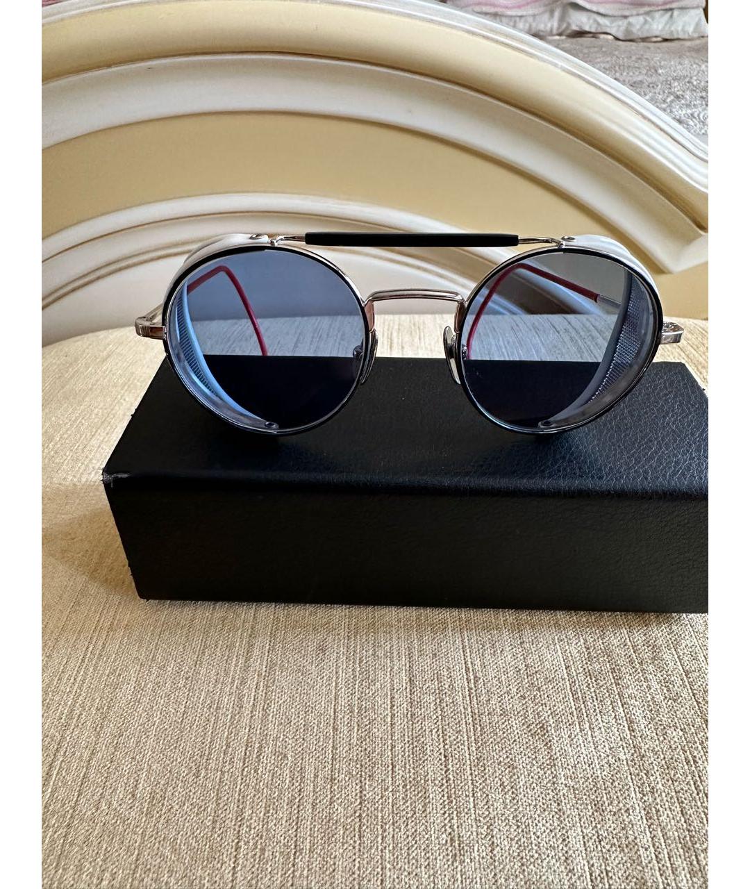 THOM BROWNE Темно-синие металлические солнцезащитные очки, фото 9
