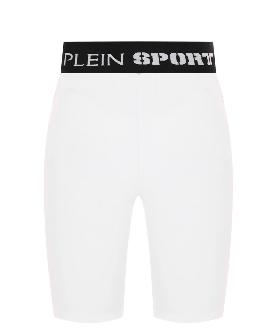 PLEIN SPORT Белые хлопковые леггинсы и велосипедки, фото 1