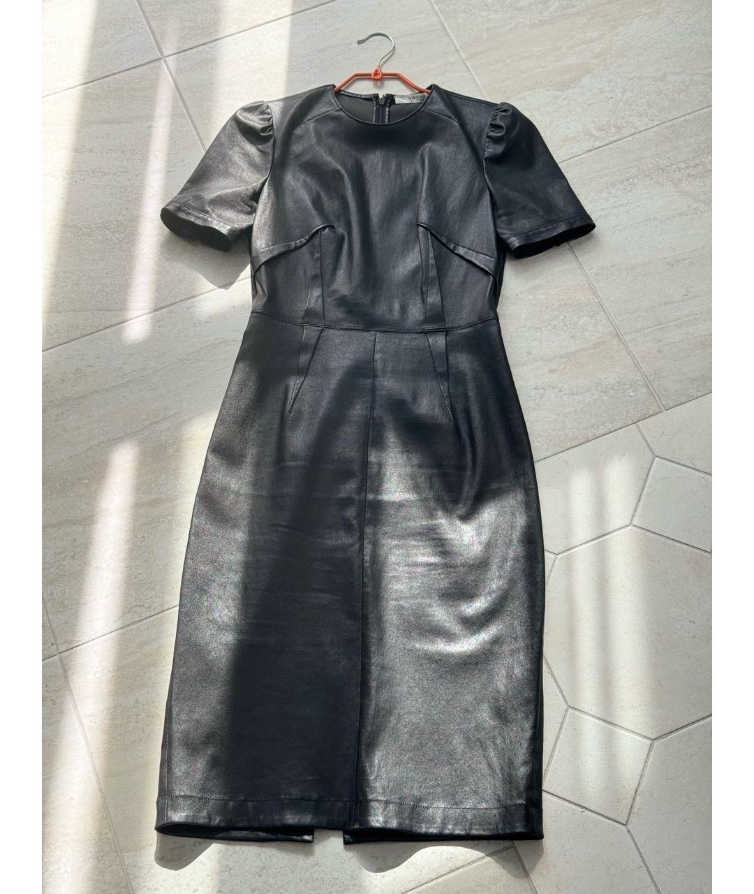 GIVENCHY Черное кожаное коктейльное платье, фото 9