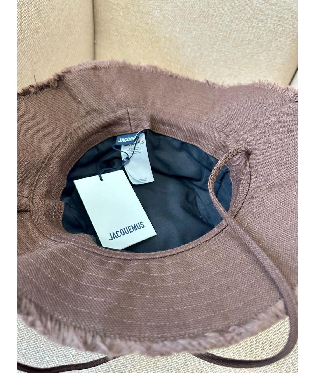 JACQUEMUS Коричневая хлопковая панама, фото 3
