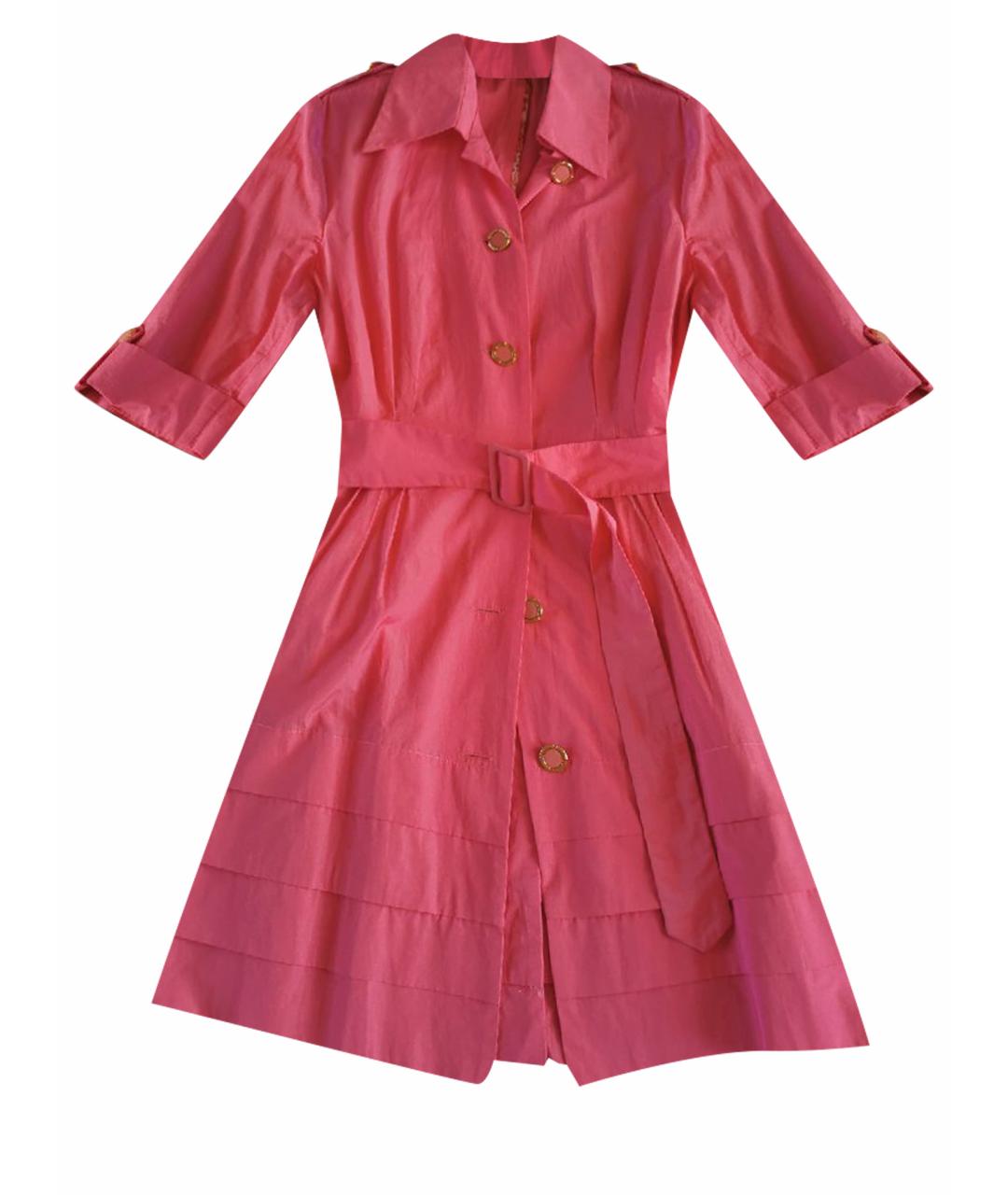 ANGELO MARANI Розовое хлопко-эластановое повседневное платье, фото 1