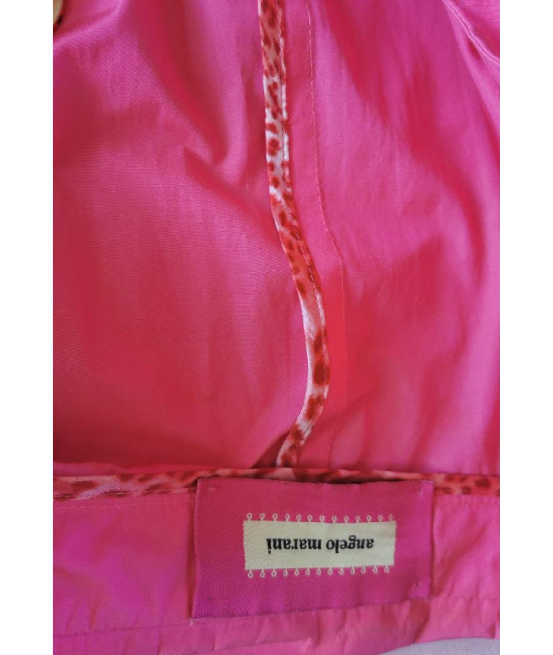 ANGELO MARANI Розовое хлопко-эластановое повседневное платье, фото 3