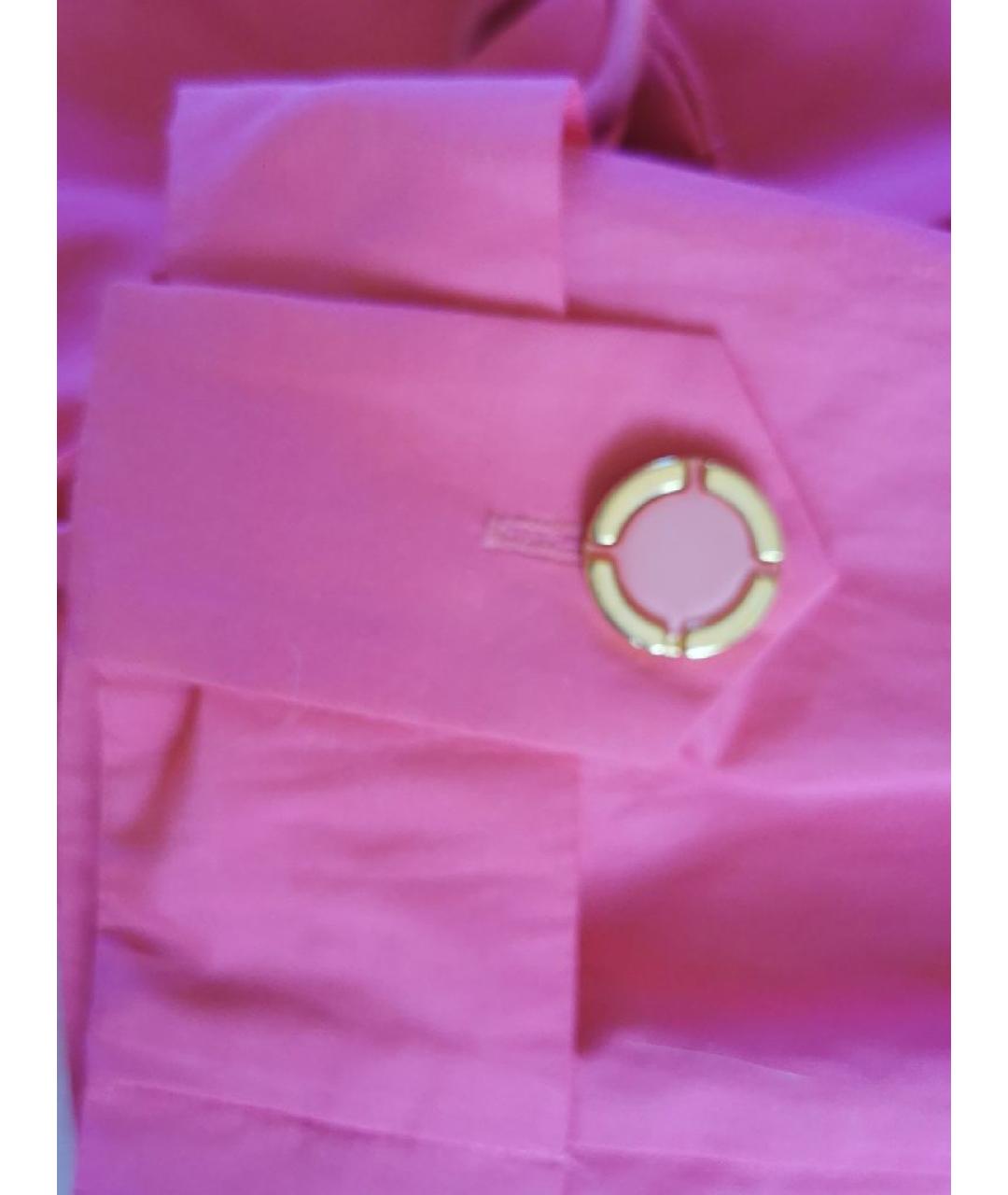 ANGELO MARANI Розовое хлопко-эластановое повседневное платье, фото 4