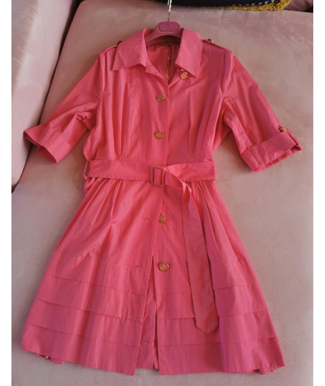 ANGELO MARANI Розовое хлопко-эластановое повседневное платье, фото 7