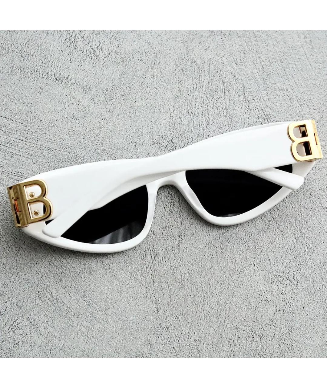 BALENCIAGA Белые пластиковые солнцезащитные очки, фото 8