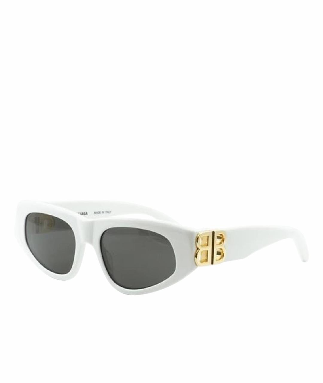BALENCIAGA Белые пластиковые солнцезащитные очки, фото 1