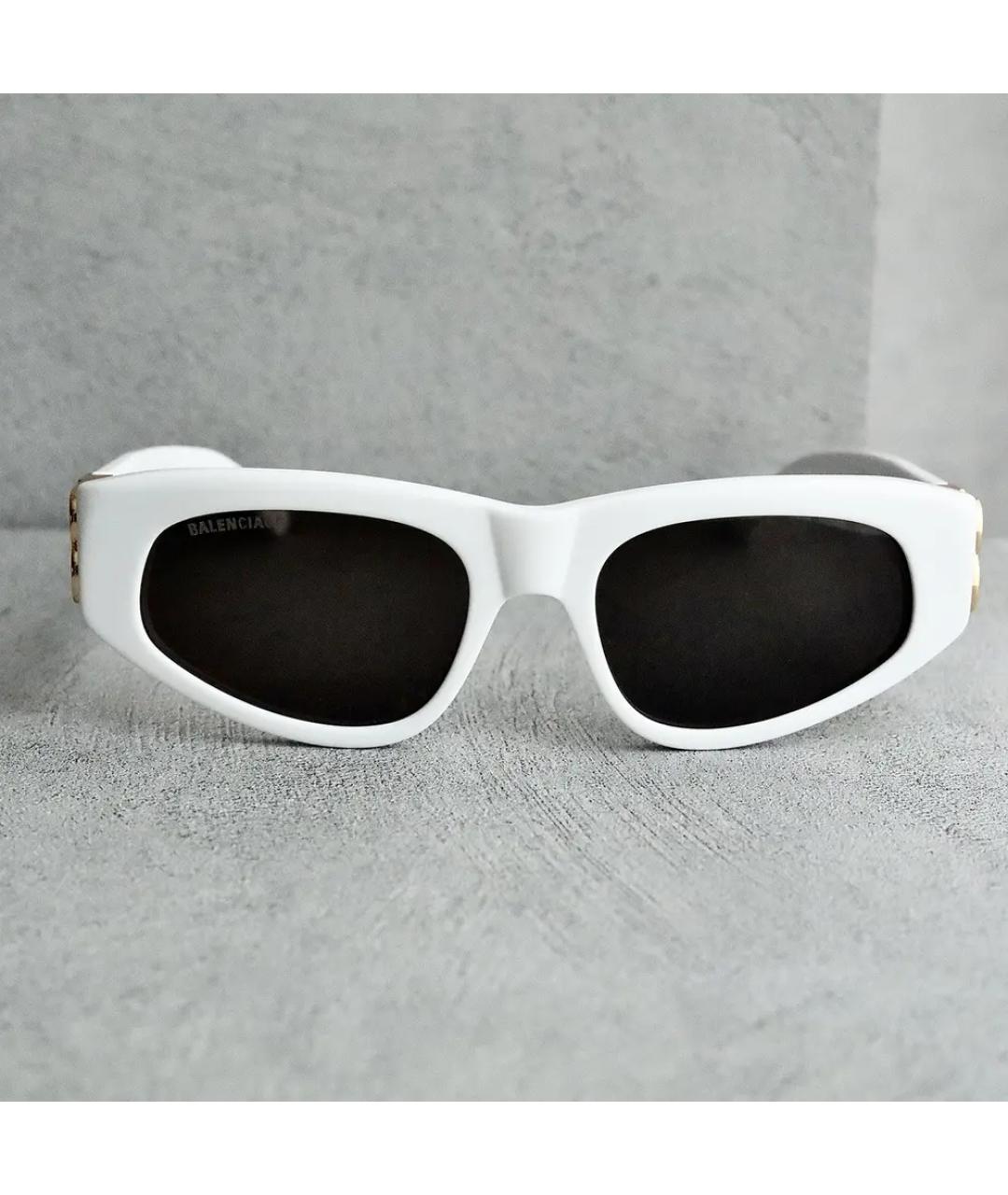 BALENCIAGA Белые пластиковые солнцезащитные очки, фото 4