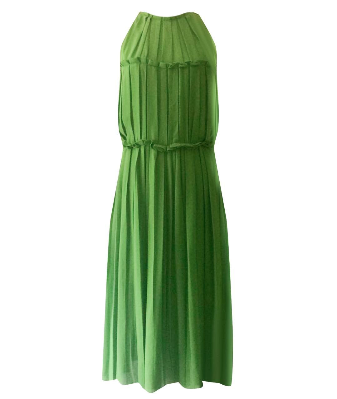 BOTTEGA VENETA Зеленые хлопковое повседневное платье, фото 1