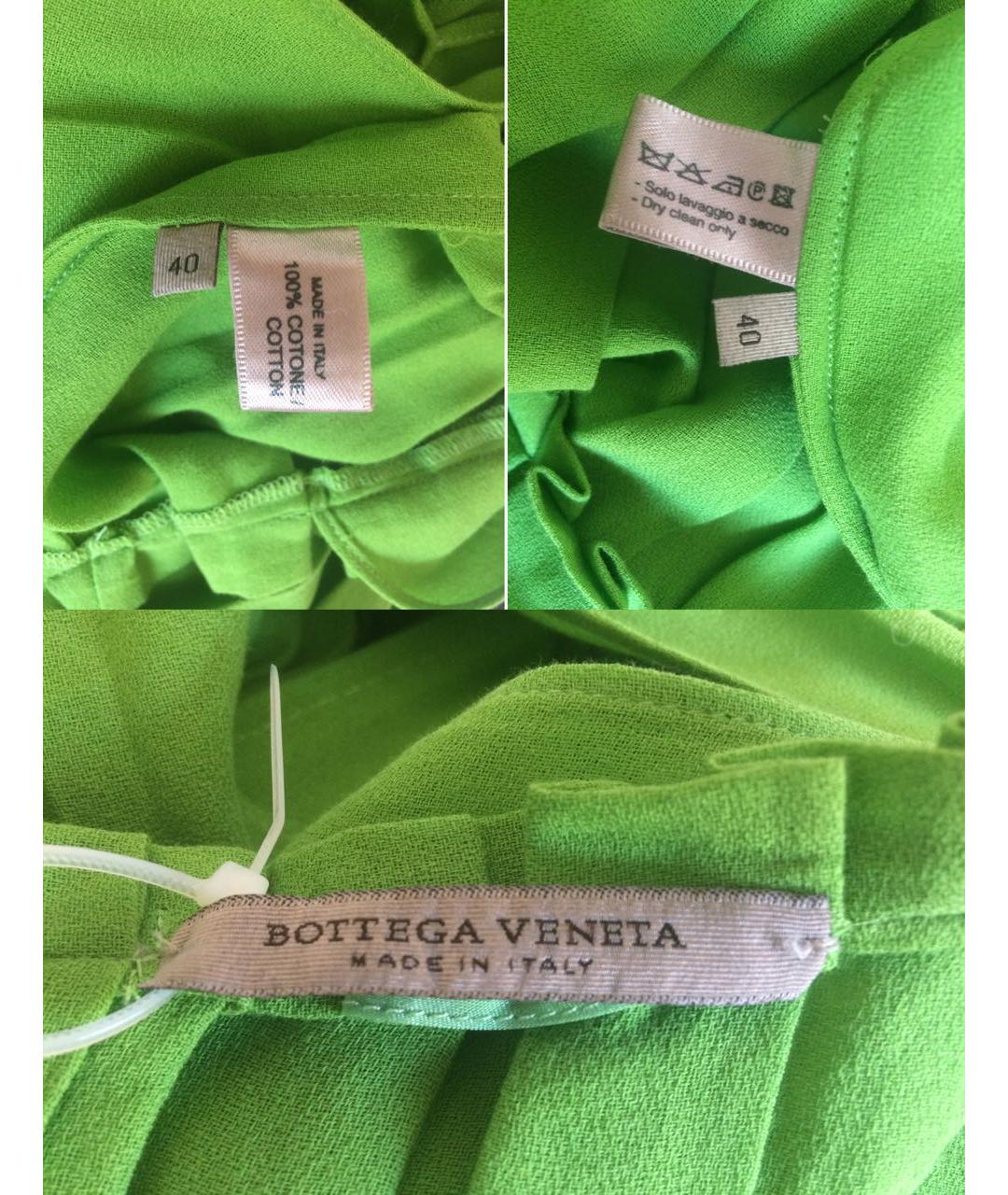 BOTTEGA VENETA Зеленые хлопковое повседневное платье, фото 6