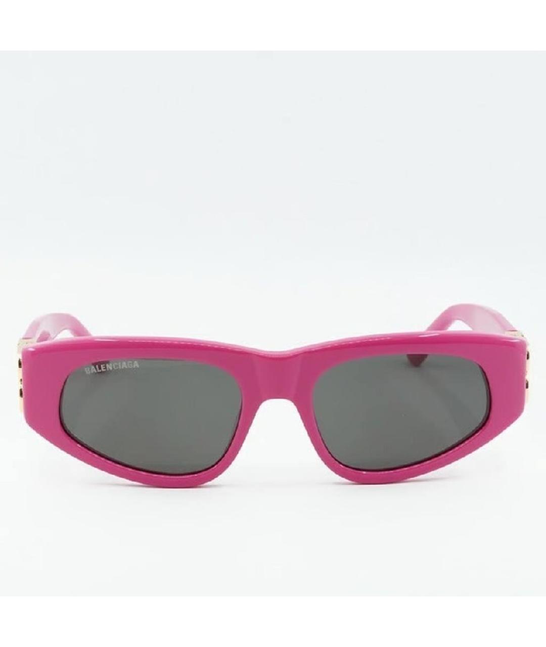 BALENCIAGA Розовые пластиковые солнцезащитные очки, фото 4