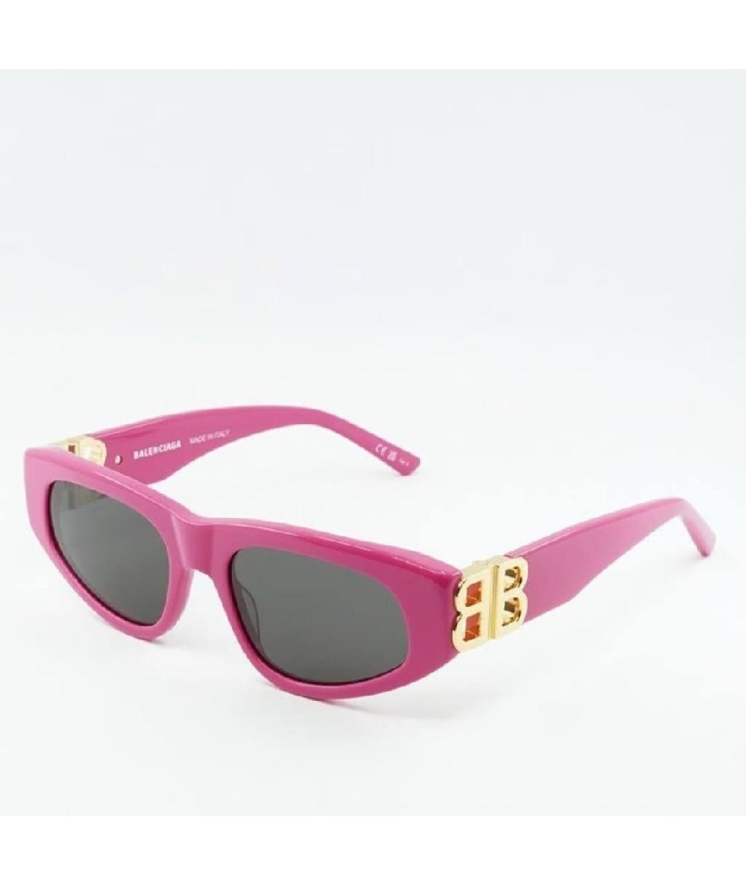 BALENCIAGA Розовые пластиковые солнцезащитные очки, фото 7