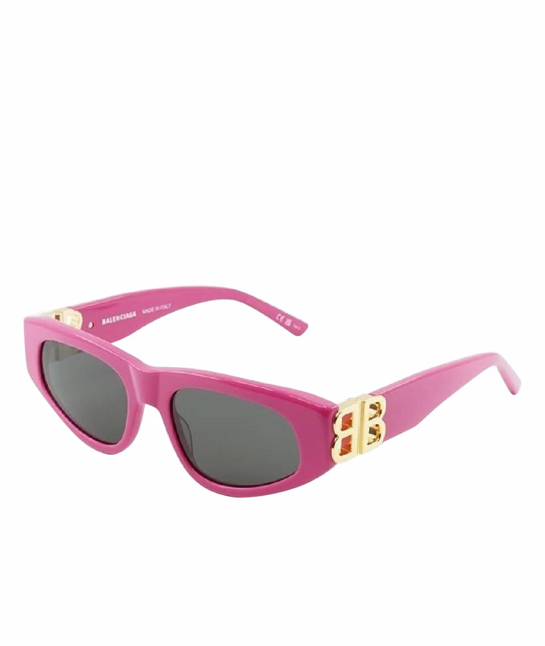 BALENCIAGA Розовые пластиковые солнцезащитные очки, фото 1