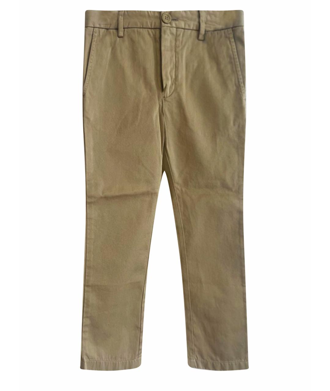 BURBERRY Бежевые хлопковые брюки и шорты, фото 1