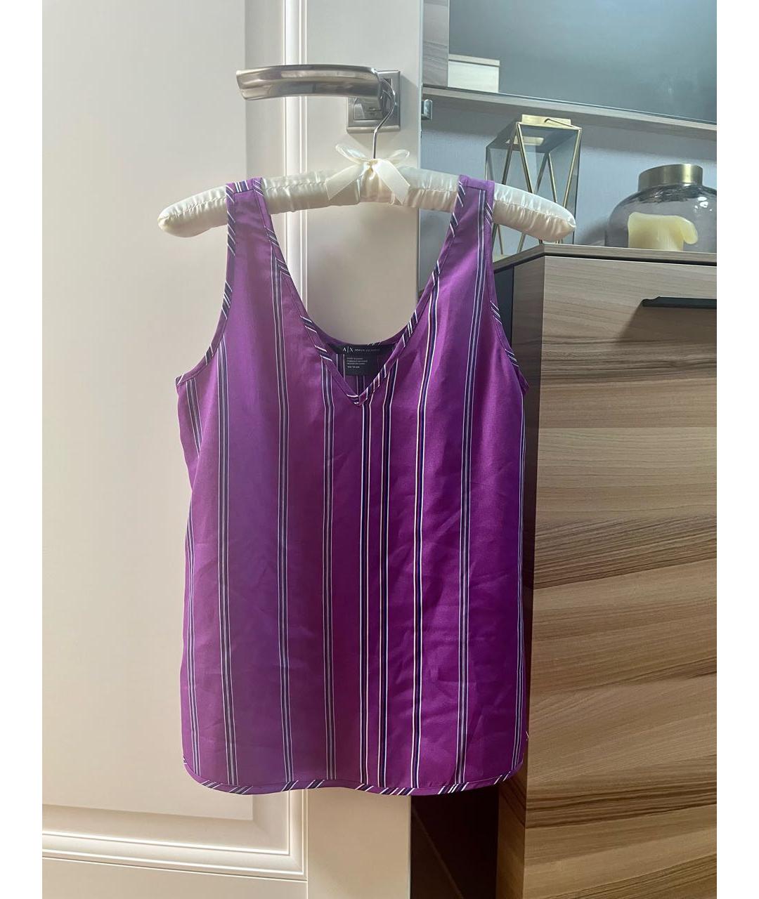 ARMANI EXCHANGE Фиолетовая полиэстеровая блузы, фото 4