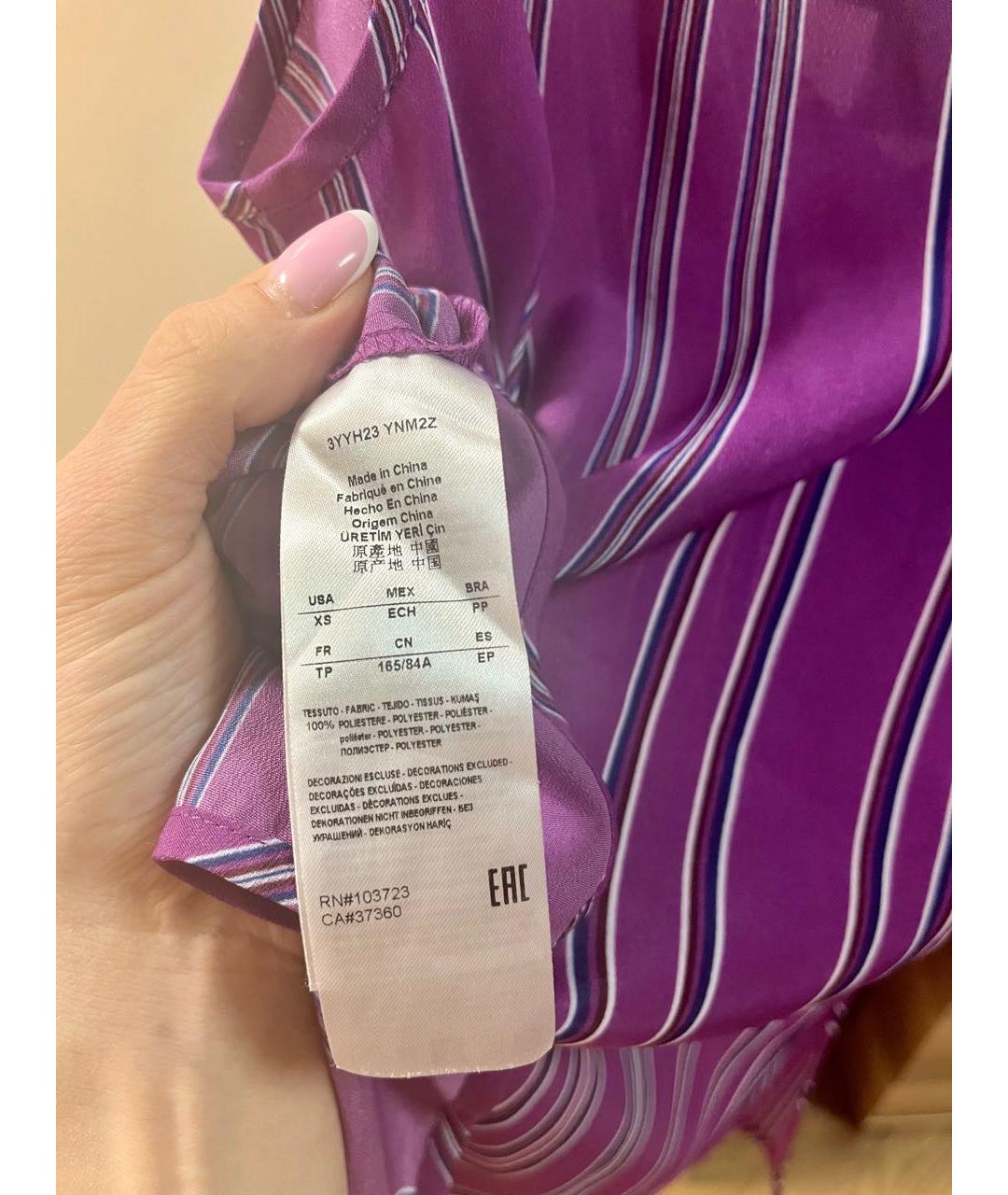 ARMANI EXCHANGE Фиолетовая полиэстеровая блузы, фото 3