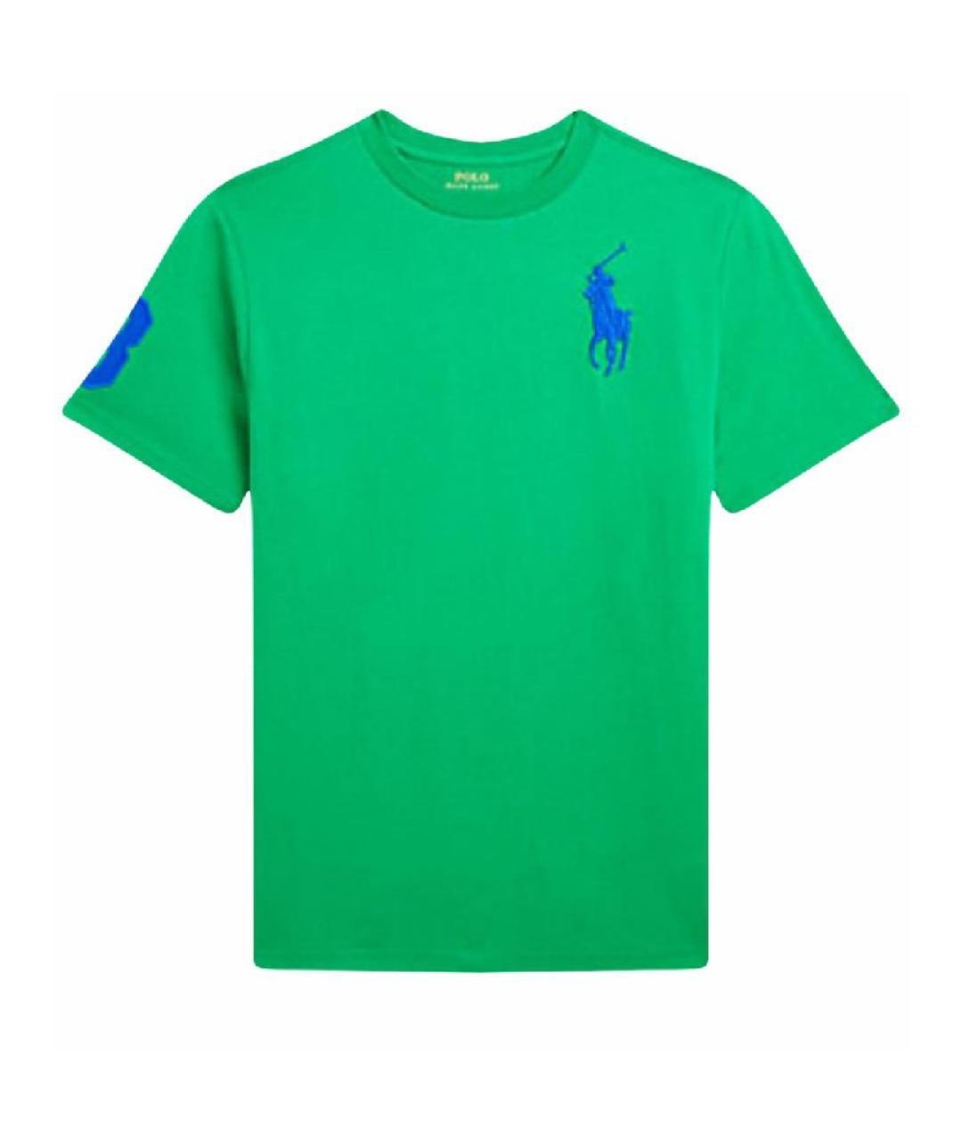 POLO RALPH LAUREN Зеленая хлопковая детская футболка, фото 1