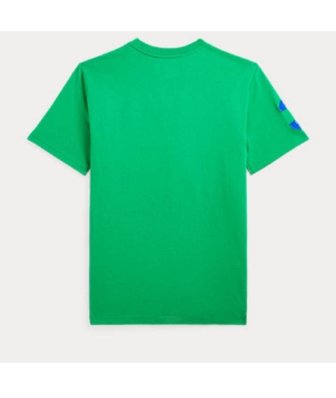 POLO RALPH LAUREN Зеленая хлопковая детская футболка, фото 2