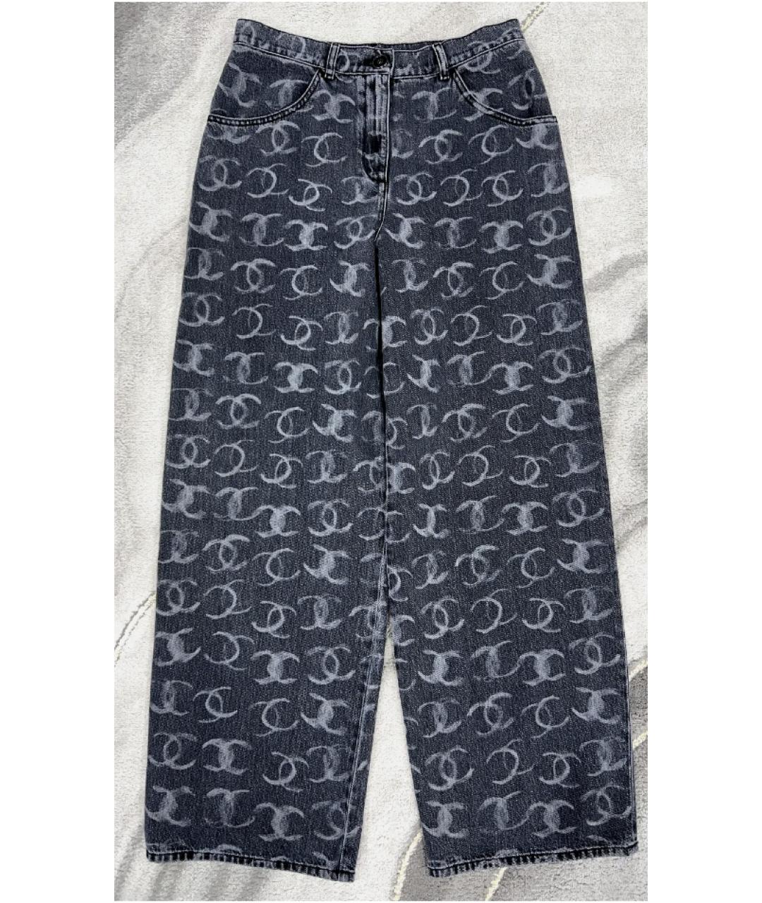 CHANEL PRE-OWNED Серые хлопковые прямые джинсы, фото 6
