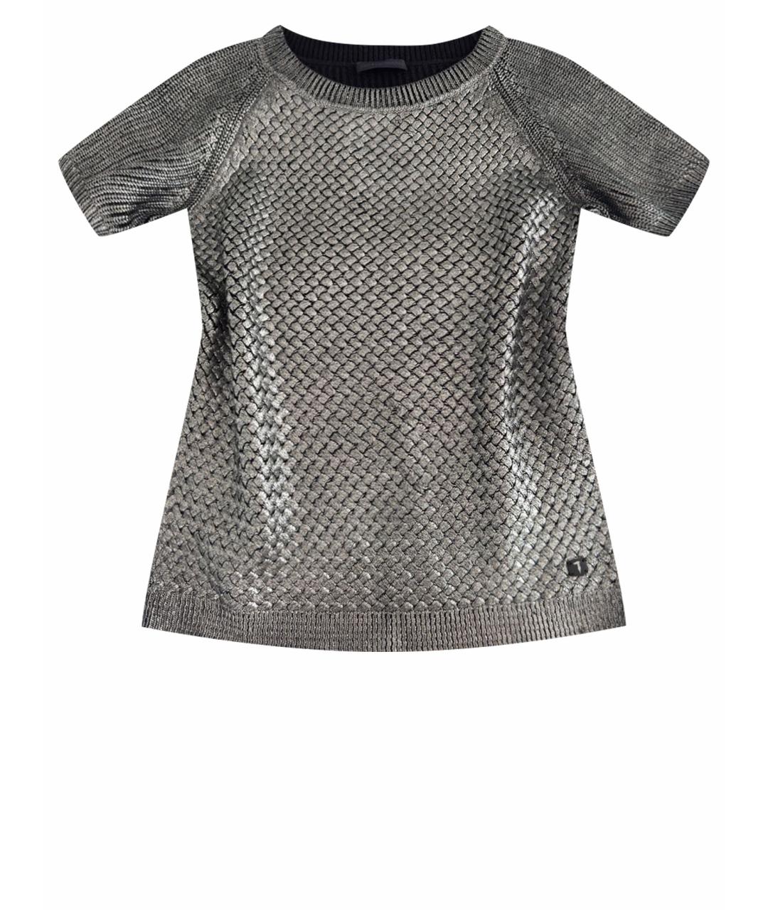 TRUSSARDI Серебрянный хлопковый джемпер / свитер, фото 1