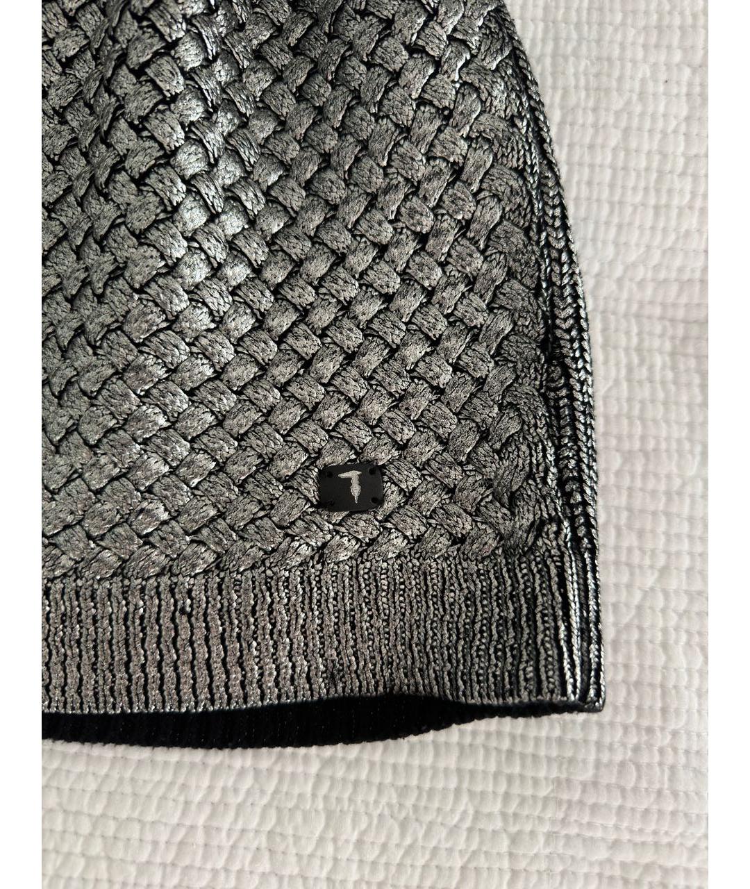TRUSSARDI Серебрянный хлопковый джемпер / свитер, фото 4