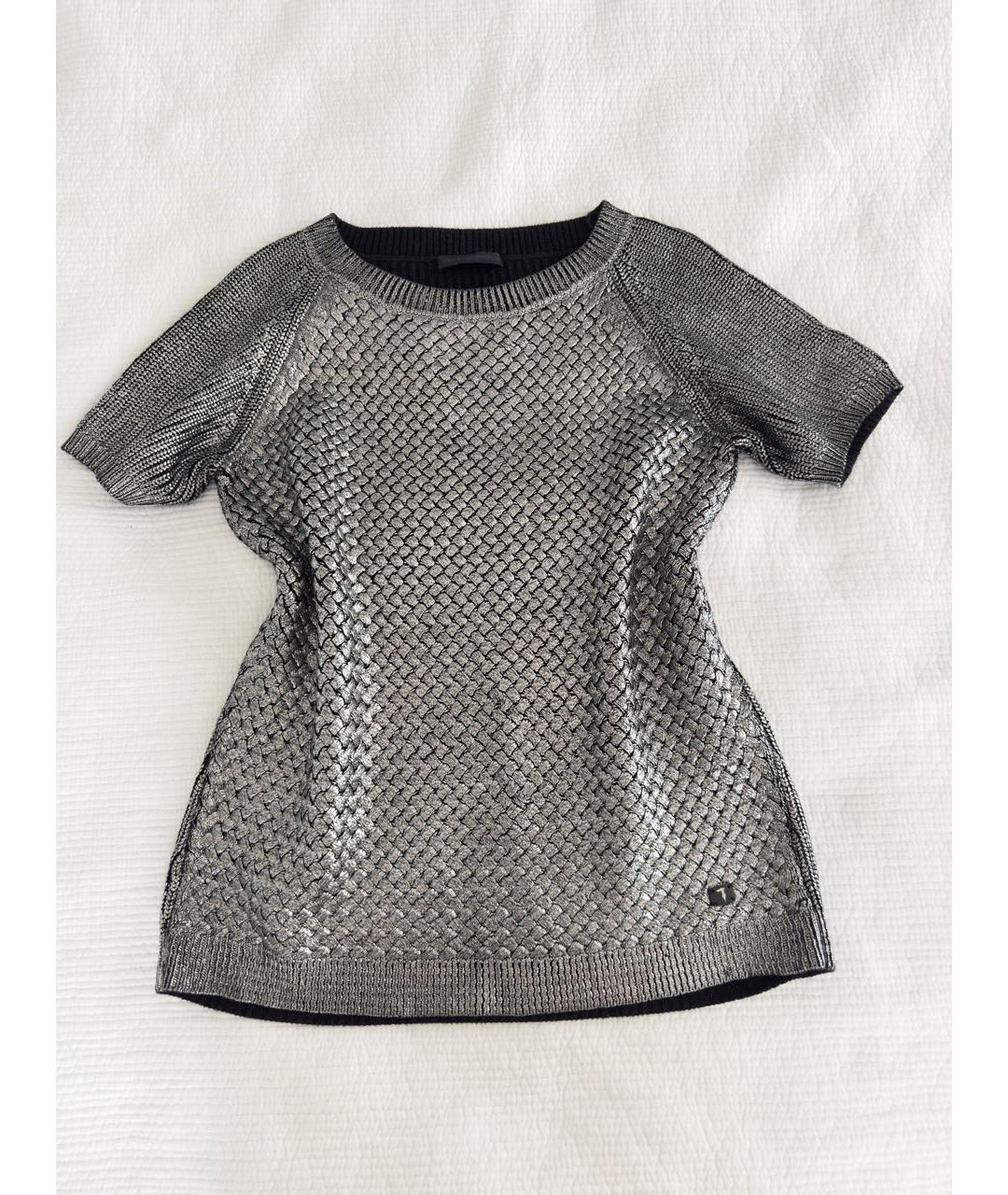 TRUSSARDI Серебрянный хлопковый джемпер / свитер, фото 6