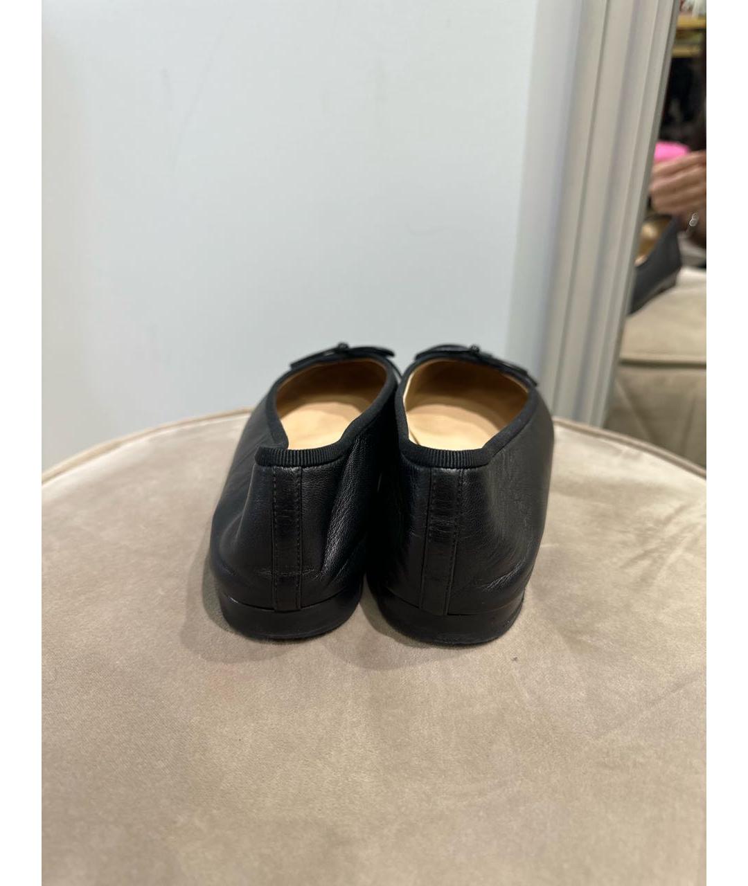 CHANEL Черные кожаные балетки, фото 4