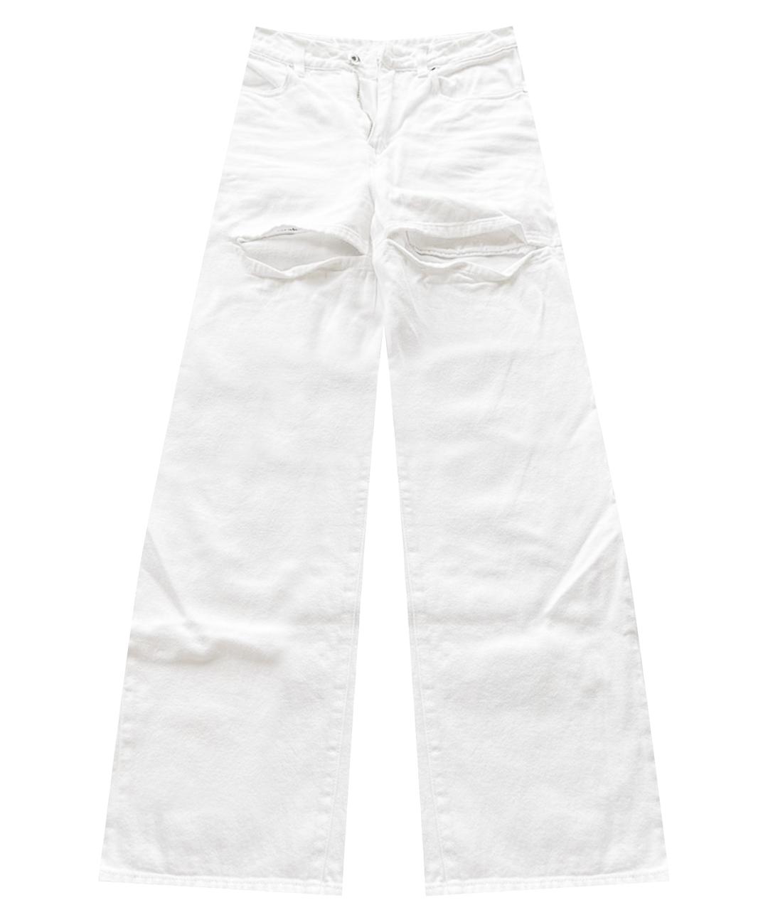 MM6 MAISON MARGIELA Белые хлопковые прямые джинсы, фото 1