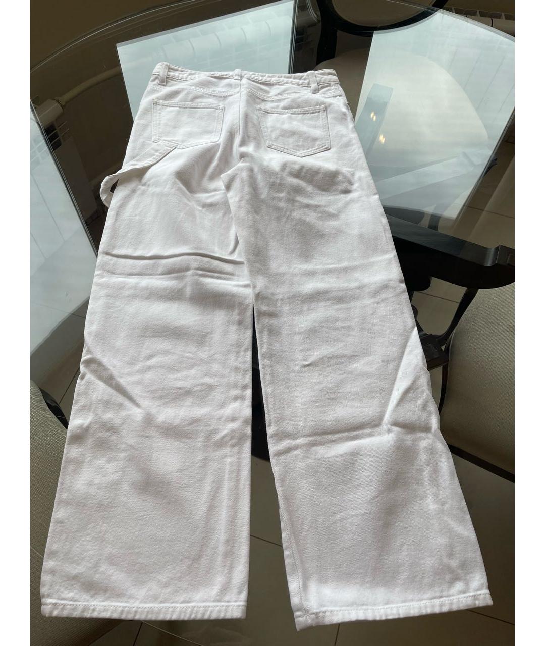 MM6 MAISON MARGIELA Белые хлопковые прямые джинсы, фото 5