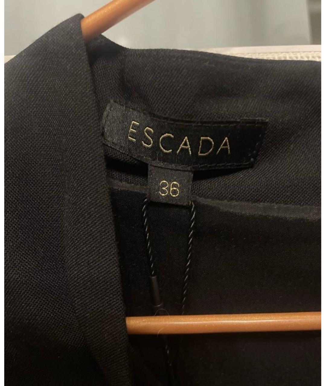 ESCADA Черное шерстяное повседневное платье, фото 3
