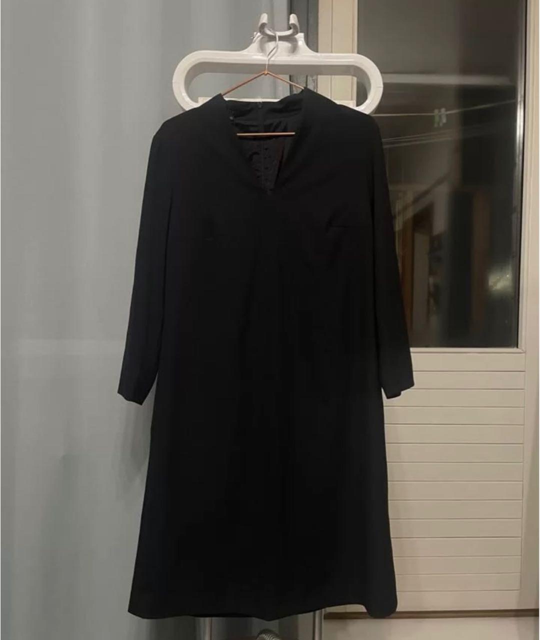 ESCADA Черное шерстяное повседневное платье, фото 4